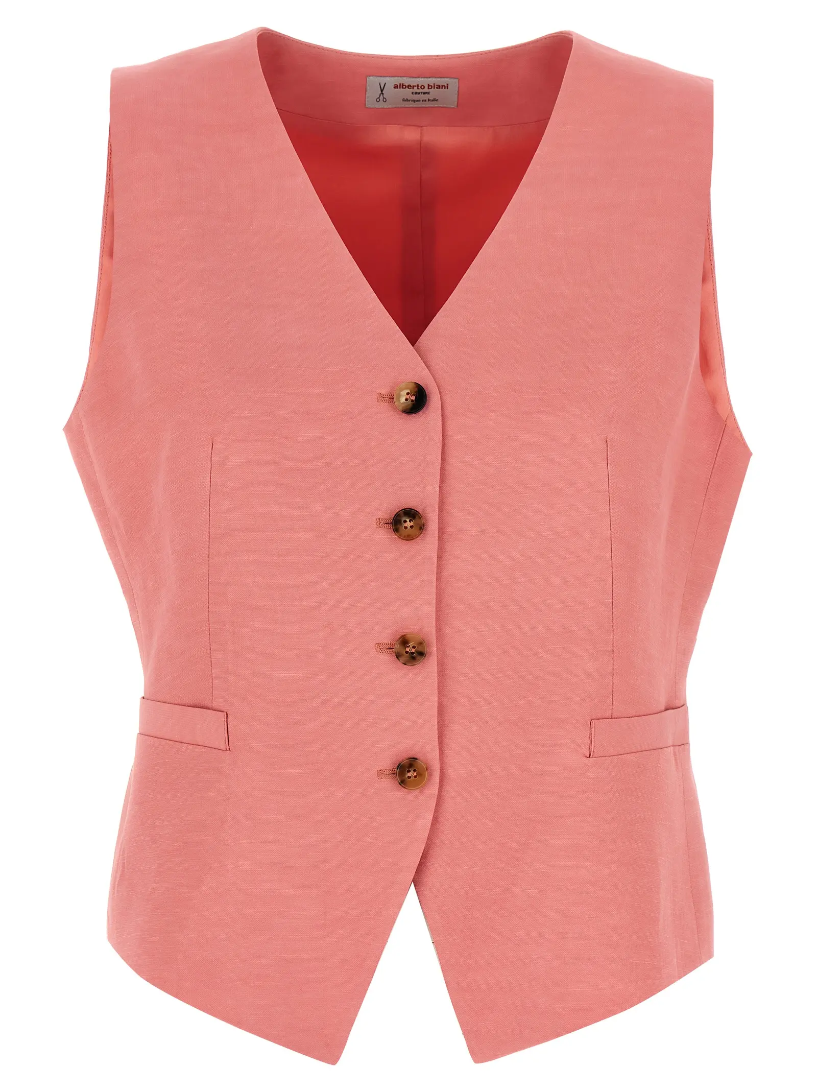 Жилет з льону та віскози Linen viscose Alberto Biani Рожевий 1 Linen viscose vest ALBERTO BIANI Pink