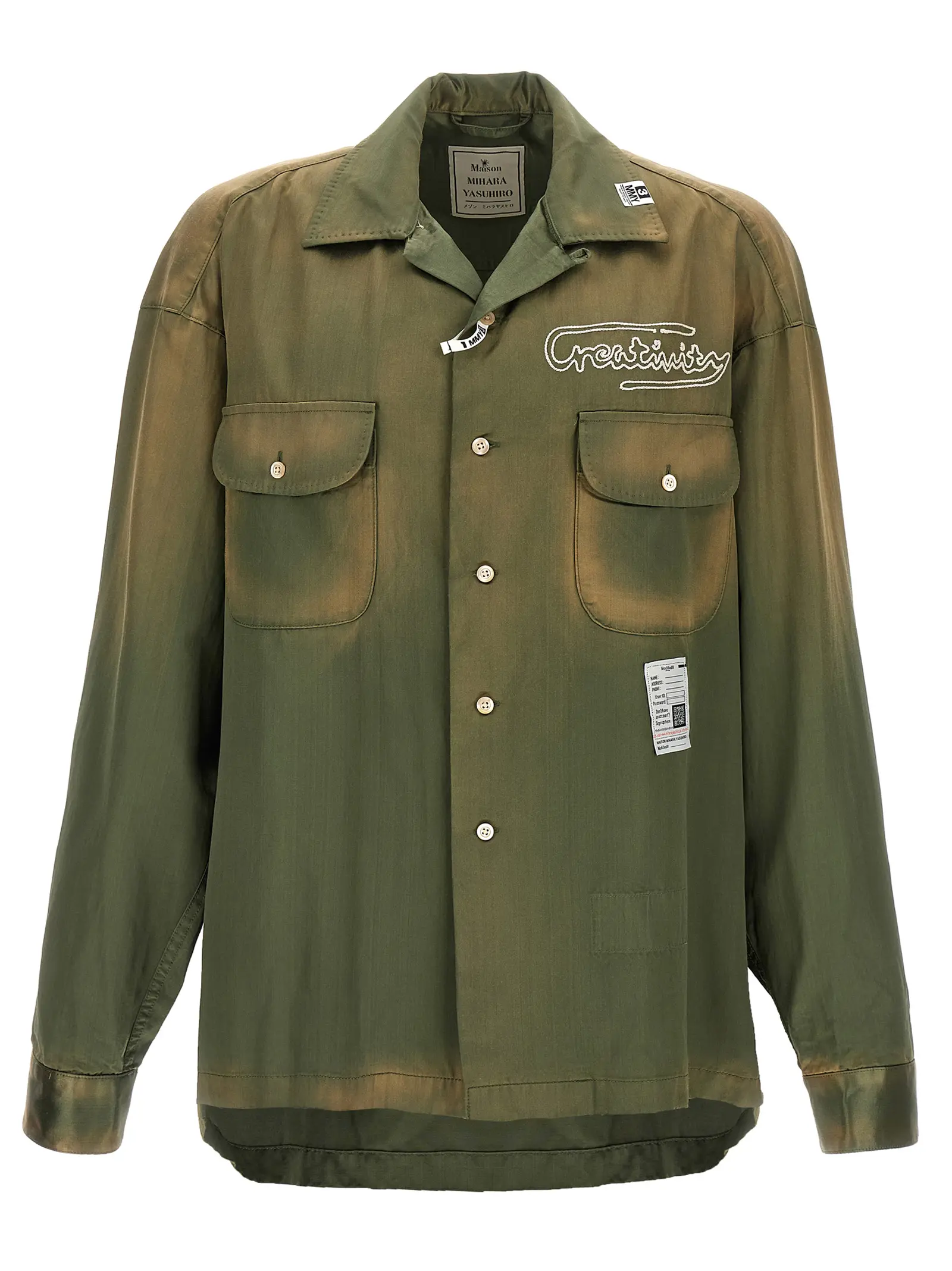 Сорочка Embroidered Maison Mihara Yasuhiro Зелена 1 Embroidered shirt MAISON MIHARA YASUHIRO Green