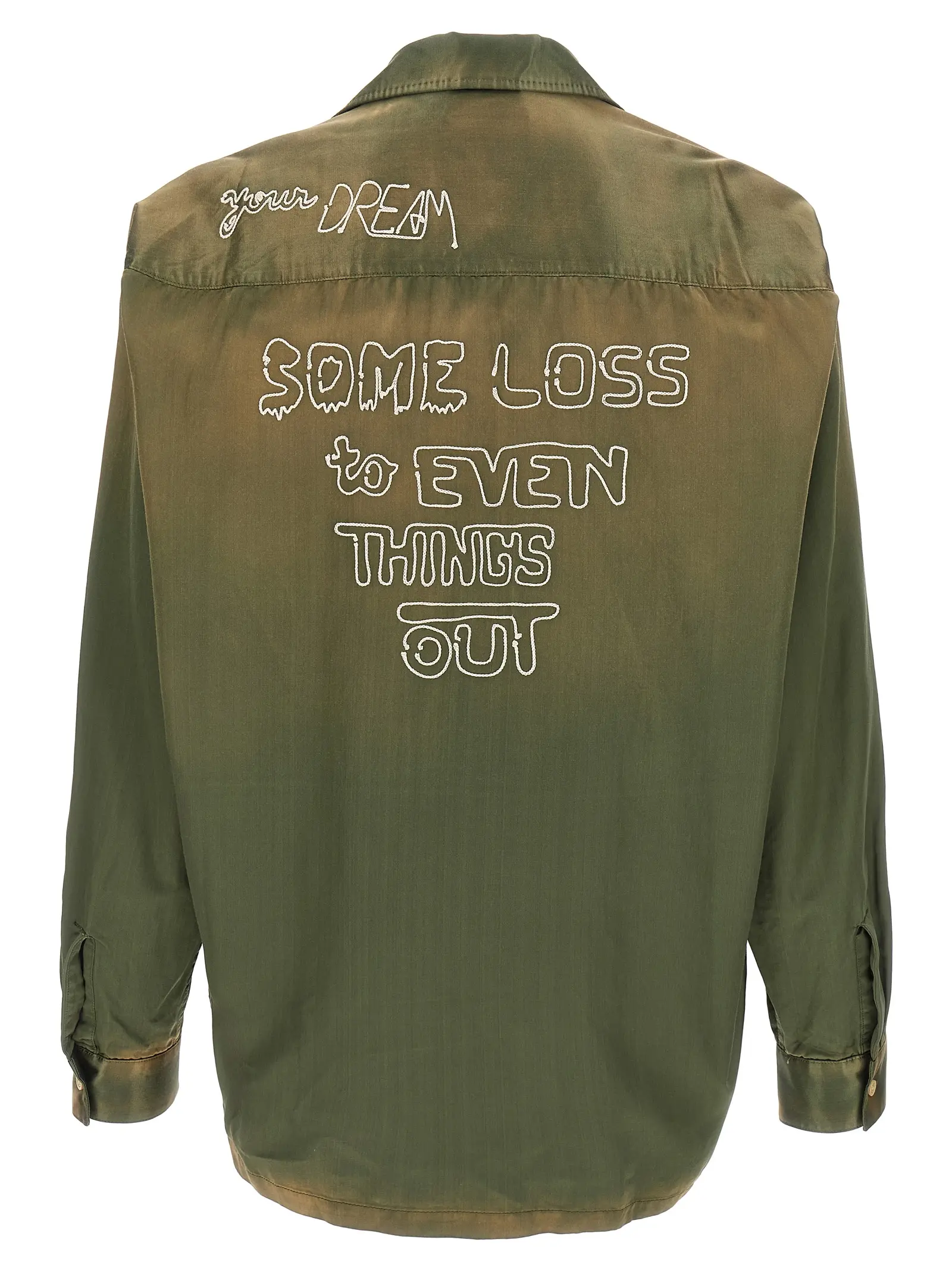 Сорочка Embroidered Maison Mihara Yasuhiro Зелена 2 Embroidered shirt J15SH183KHAKI MAISON MIHARA YASUHIRO Green