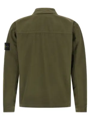 Raw cotton overshirt K2S151200009S0211V0054 STONE ISLAND Green