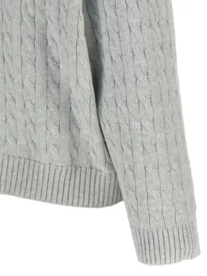 Cotton cable knit sweater 100% cotton BRUNELLO CUCINELLI Gray