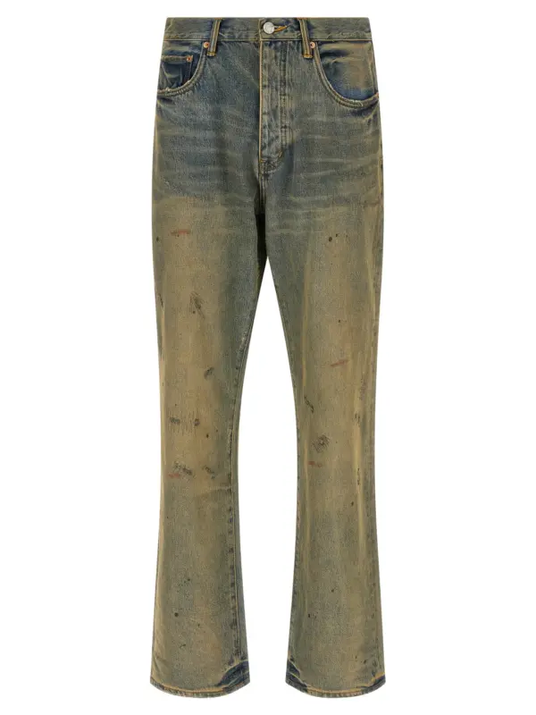 'P011 Dirty Oil Repair' jeans PURPLE Yellow