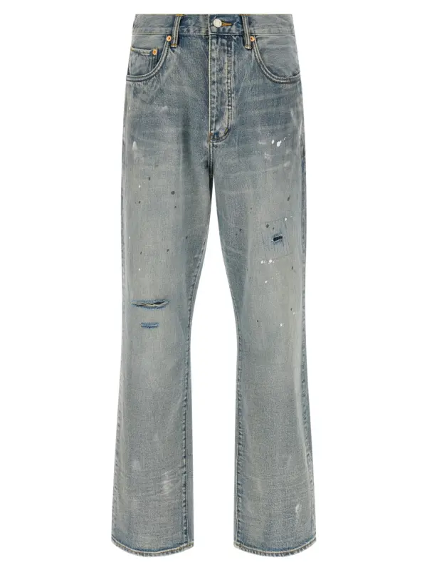 'P011 Vintage Slash Paint' jeans PURPLE Light Blue