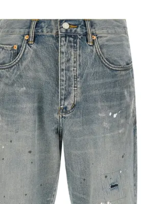 'P011 Vintage Slash Paint' jeans Man PURPLE Light Blue