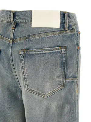 'P011 Vintage Slash Paint' jeans 100% cotton PURPLE Light Blue