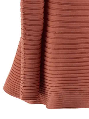 'Bounce Knit' top 100% polyester PLEATS PLEASE ISSEY MIYAKE Pink