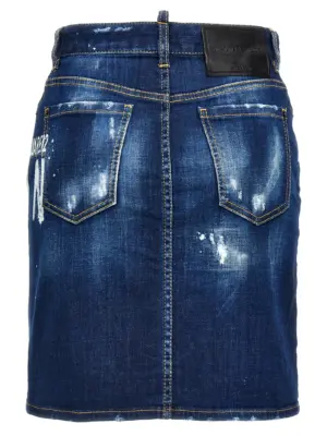 'Icon Spray' denim skirt S80MA0011S30342470 DSQUARED2 Blue