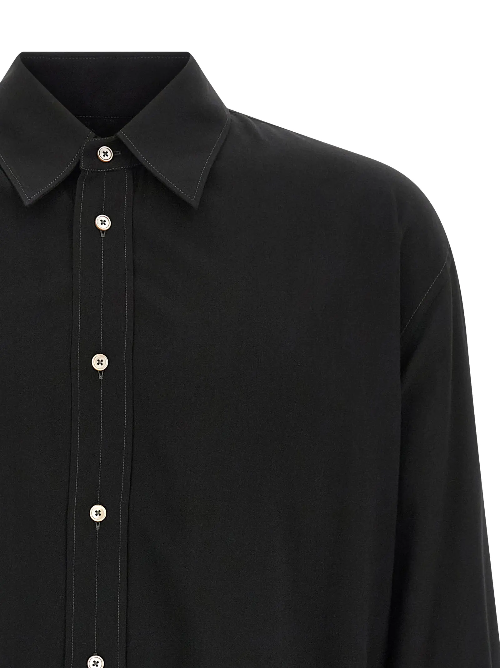 Сорочка вовняна Viscose Lemaire Чорна 3 Viscose wool shirt Man LEMAIRE Black