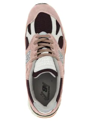 'Made in UK 991V2' sneakers 100% suede mesh NEW BALANCE Pink