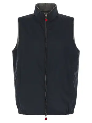 Double face nylon vest KITON Blue