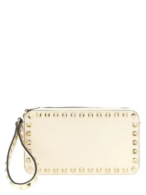 Valentino Garavani 'Rockstud' clutch bag VALENTINO GARAVANI White