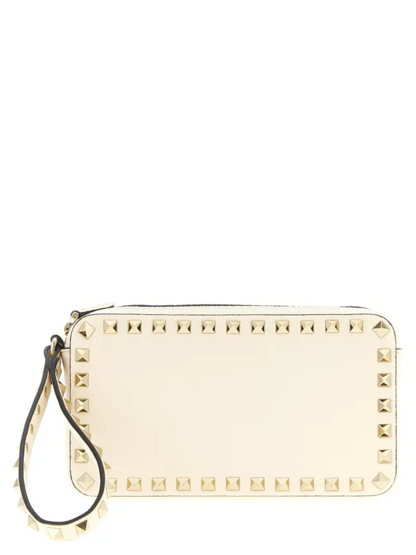 Valentino Garavani 'Rockstud' clutch bag VALENTINO GARAVANI White