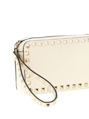 Valentino Garavani 'Rockstud' clutch bag Woman VALENTINO GARAVANI White