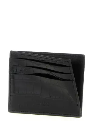 Crocodile leather card holder Man TOM FORD Black