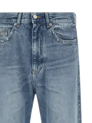 Studded jeans 100% cotton VERSACE Blue