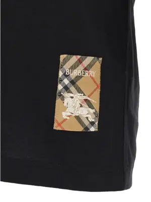 T-shirt patch Burberry Check 100% cotton BURBERRY Black