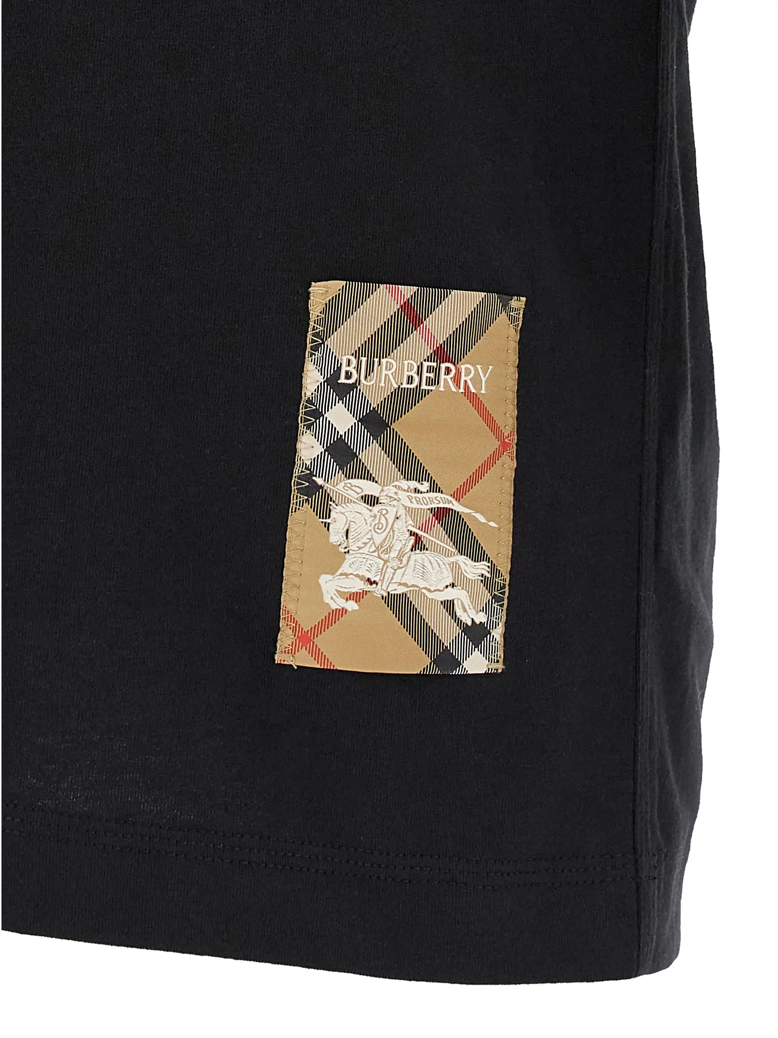 Футболка Burberry T-Shirt Patch Чорна 4 T-shirt patch Burberry Check 100% cotton BURBERRY Black