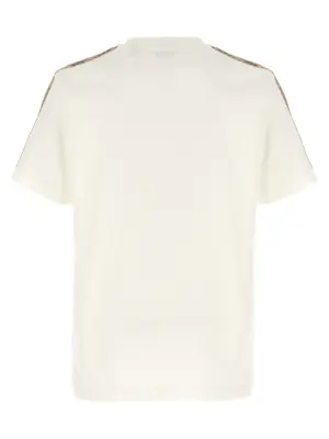 Check tape t-shirt 8106246CHALK BURBERRY White