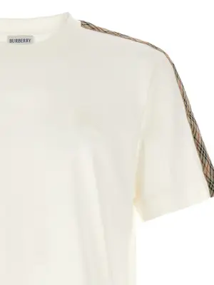 Check tape t-shirt Man BURBERRY White