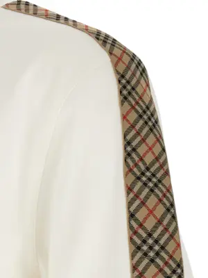 Check tape t-shirt 100% cotton BURBERRY White