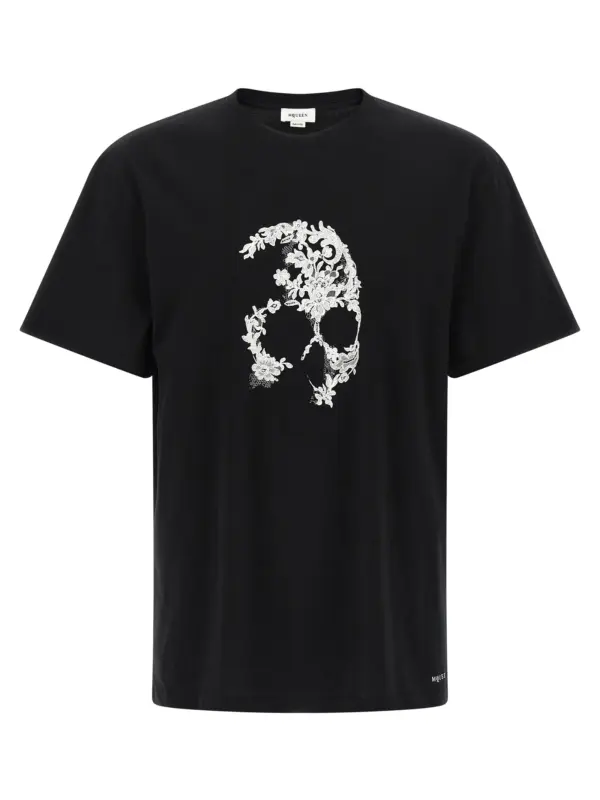 'Skull' T-shirt MCQUEEN White/Black