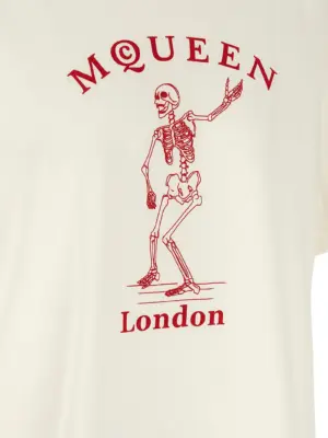 'Skeleton' T-shirt 100% cotton MCQUEEN Red