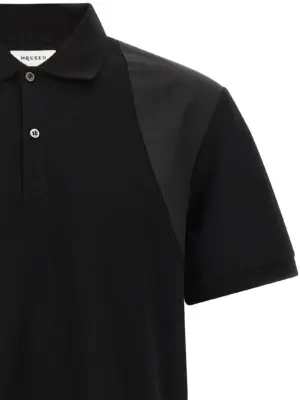 'Harness' polo shirt Man MCQUEEN Black