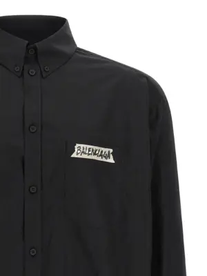 'Masking Tape' shirt Man BALENCIAGA Black