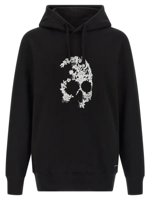 'Skull' hoodie MCQUEEN White/Black