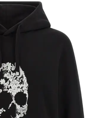 'Skull' hoodie Man MCQUEEN White/Black