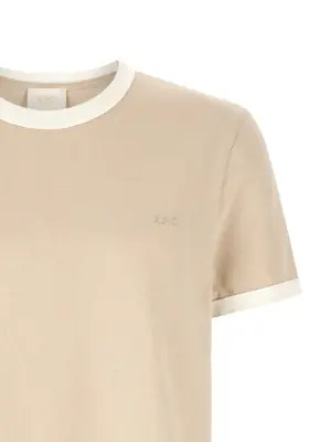 Logo embroidery t-shirt Man A.P.C. Beige