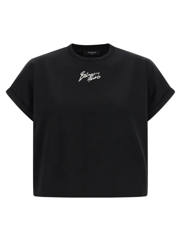 Cropped T-shirt BALMAIN Black