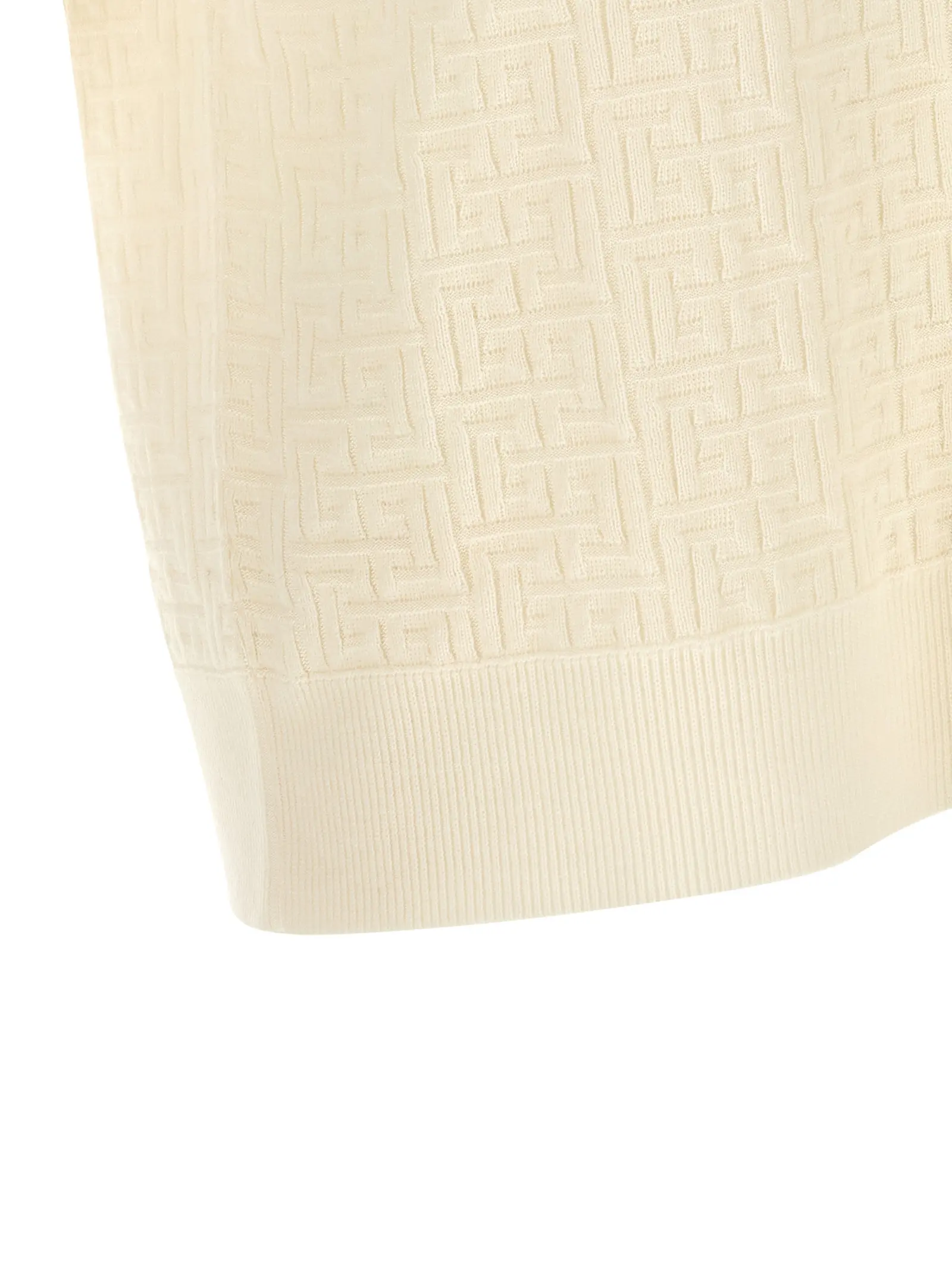 Поло Balmain Monogram Jacquard Біле 4 Monogram jacquard polo shirt 66% wo