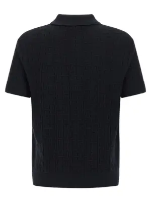 'Monogram' knit polo shirt GH1GB044KI036AJ BALMAIN Blue