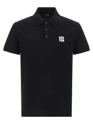 Embroidery polo shirt BALMAIN White/Black