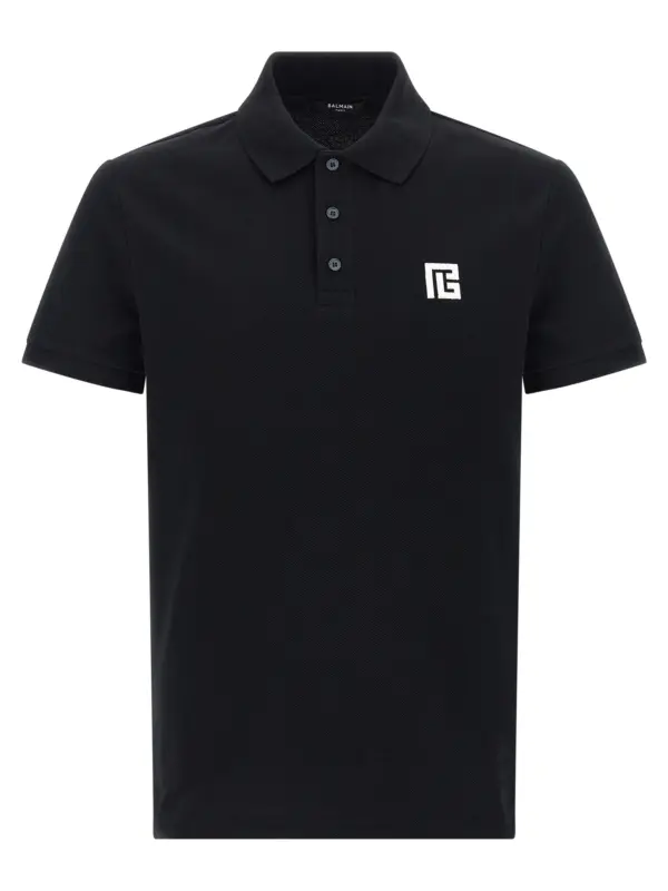 Embroidery polo shirt BALMAIN White/Black