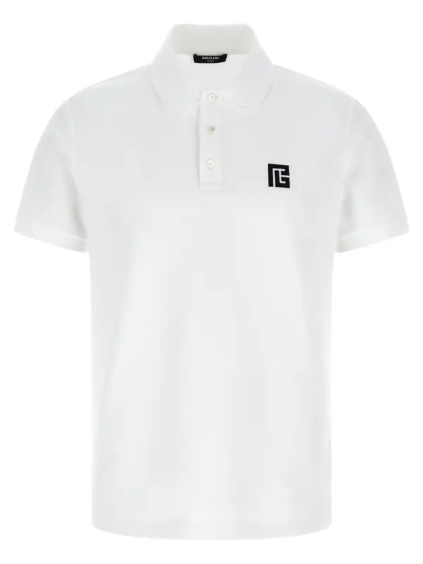 Embroidery polo shirt BALMAIN White/Black