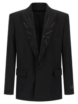 Crystal blazer BALMAIN Black