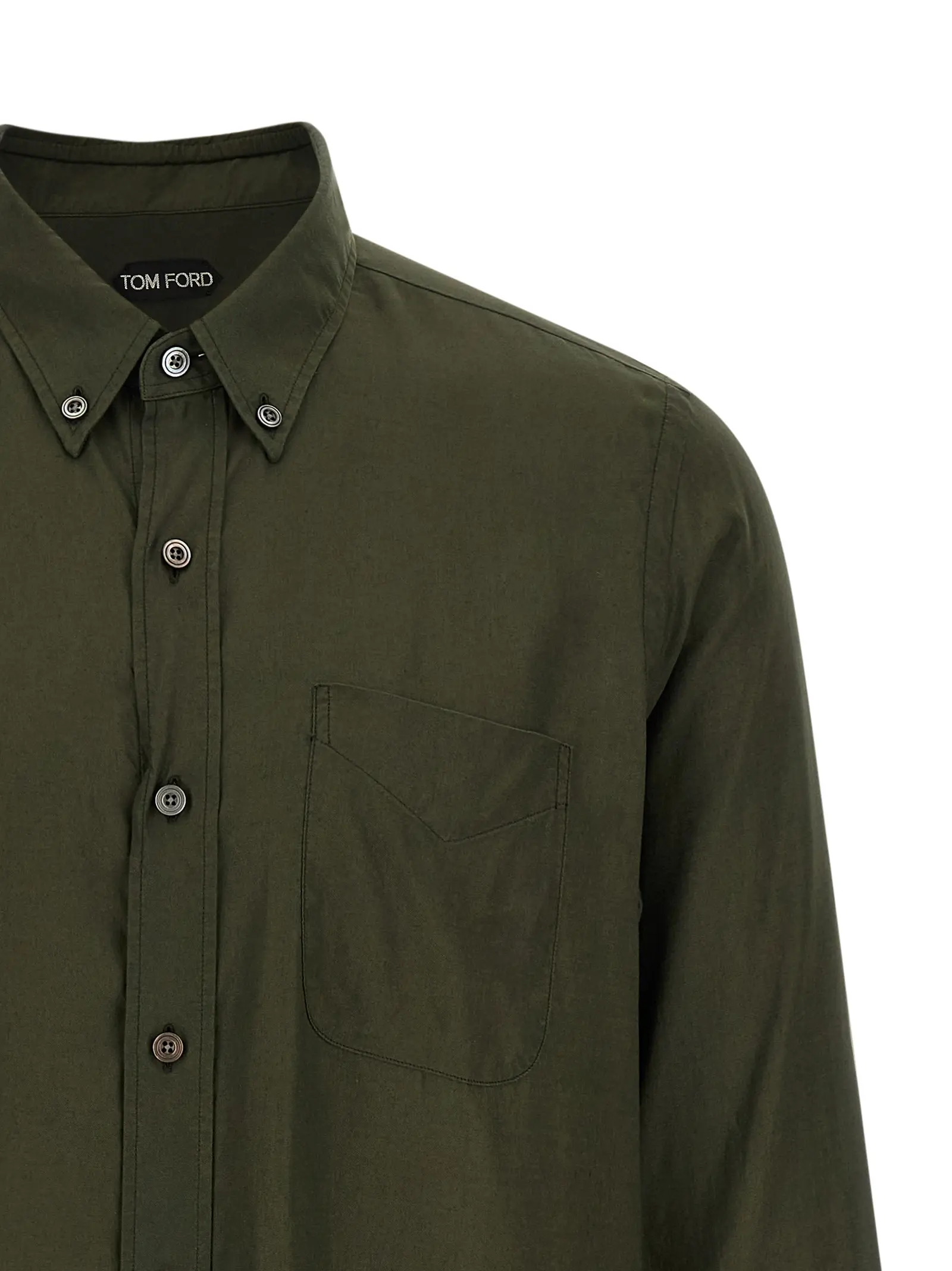 Сорочка Tom Ford Button-Down Зелена 3 Button-down shirt Man TOM FORD Green
