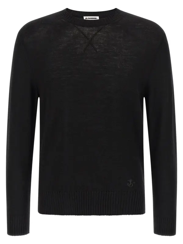 Logo embroidery sweater JIL SANDER Black
