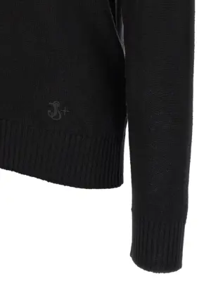 Logo embroidery sweater 100% virgin wool JIL SANDER Black