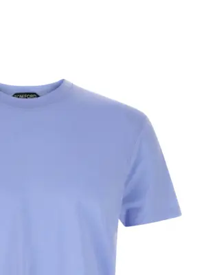 Logo embroidery t-shirt Man TOM FORD Light Blue