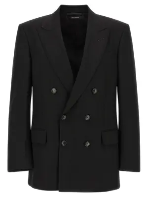 Satin striped blazer TOM FORD Black