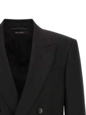 Satin striped blazer Man TOM FORD Black