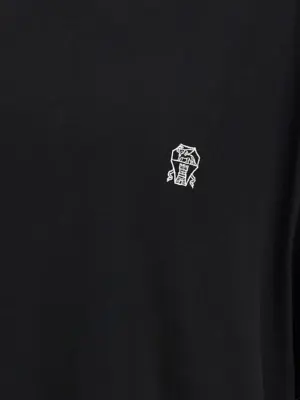 Double layer t-shirt 100% cotton BRUNELLO CUCINELLI Black