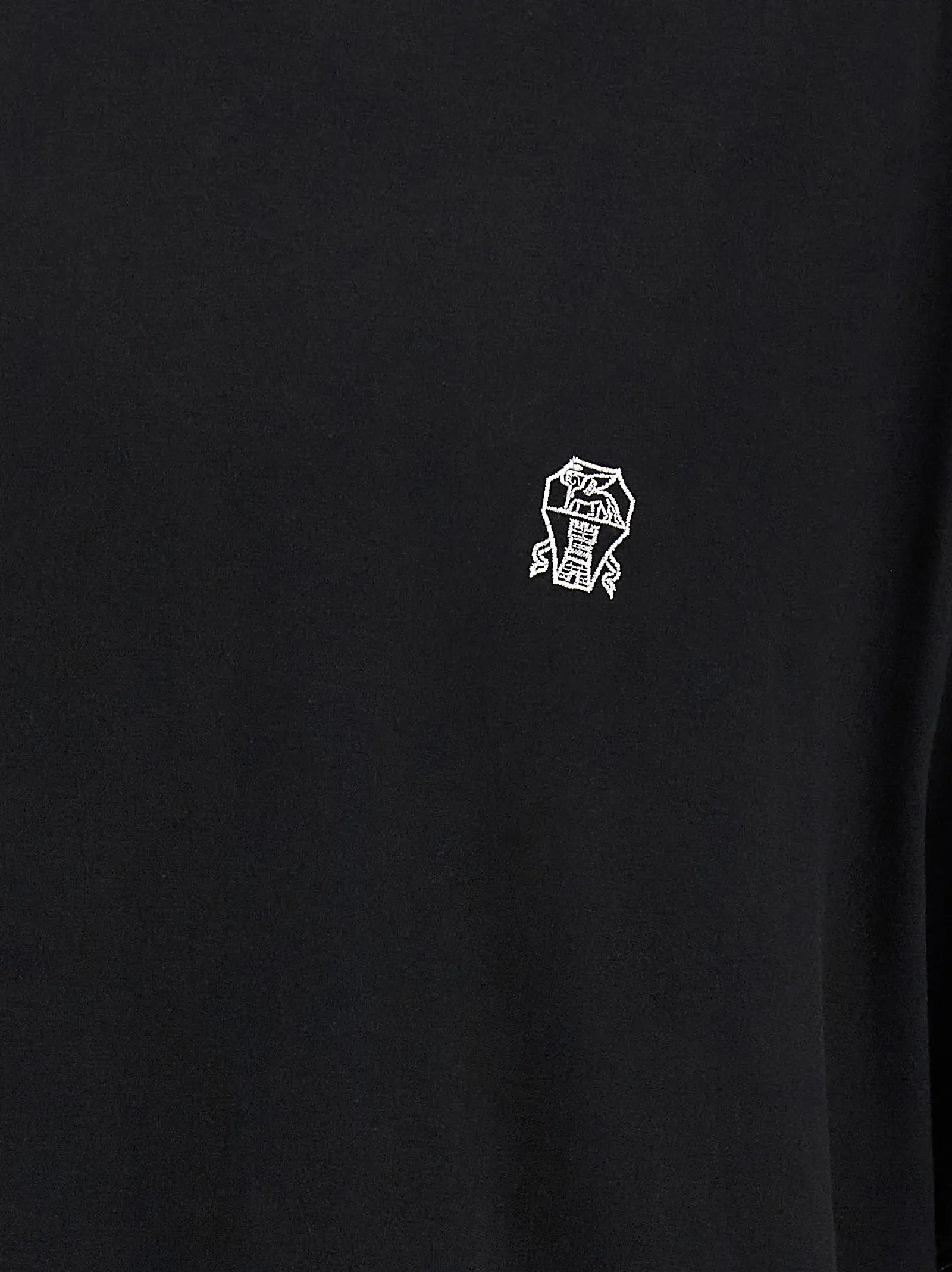 Футболка Brunello Cucinelli з подвійного шару Чорна 4 Double layer t-shirt 100% cotton BRUNELLO CUCINELLI Black