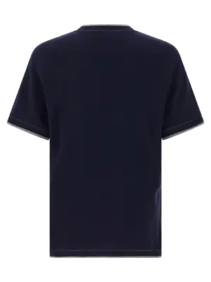 Double layer t-shirt M0B137451GCD325 BRUNELLO CUCINELLI Blue