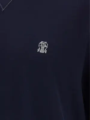 Double layer t-shirt 100% cotton BRUNELLO CUCINELLI Blue