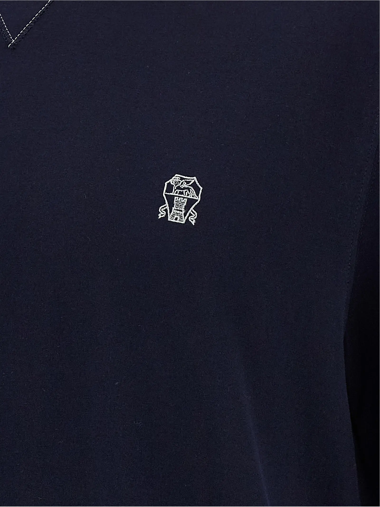 Футболка Brunello Cucinelli з подвійного шару Синя 4 Double layer t-shirt 100% cotton BRUNELLO CUCINELLI Blue