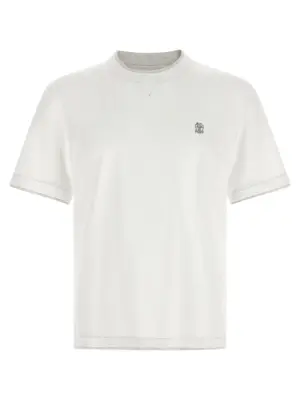 Double layer t-shirt BRUNELLO CUCINELLI White